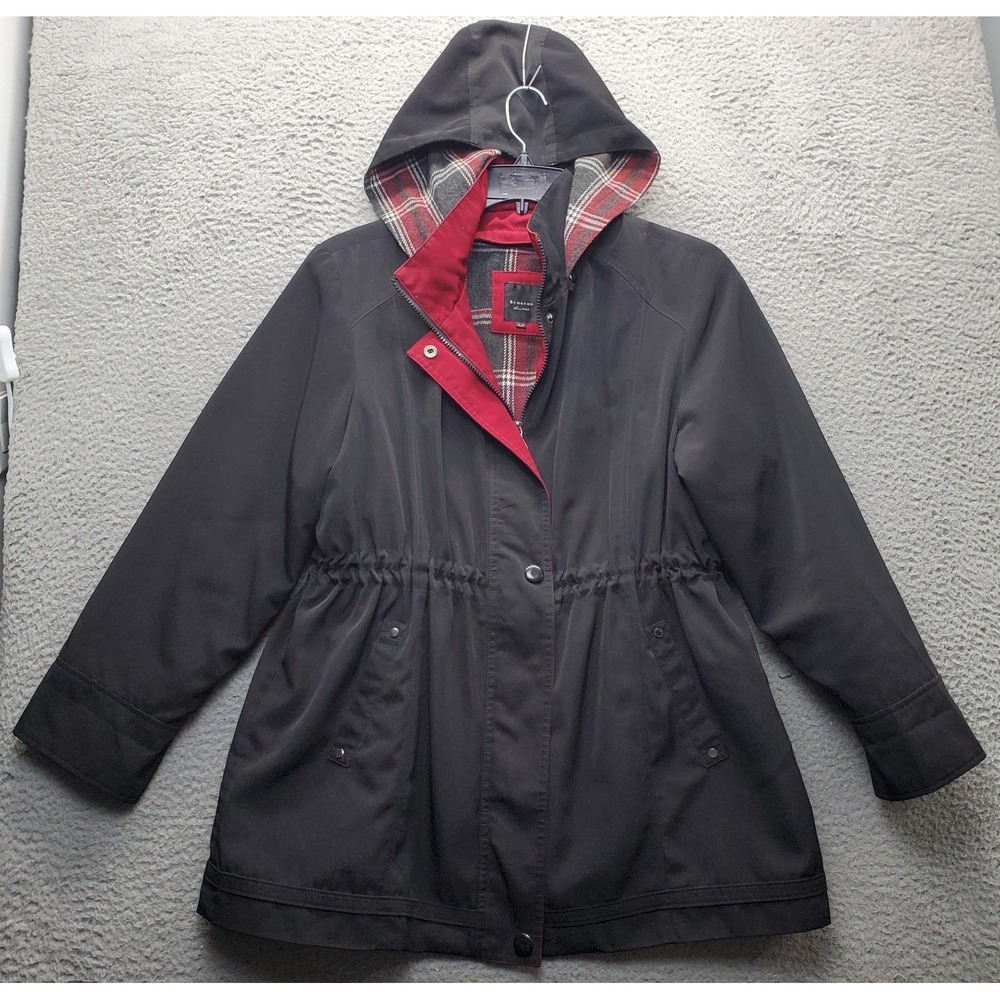 Braetan Winter Jacket Womens XLP Black Flannel Plaid Zipout Lined Cinch Waist